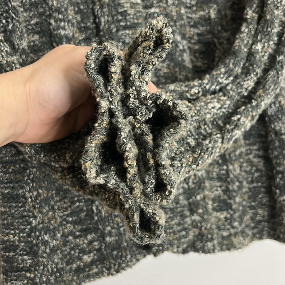Anthropologie CURIO cable knit cardigan sweater fold over collar large women’s - Picture 7 of 8